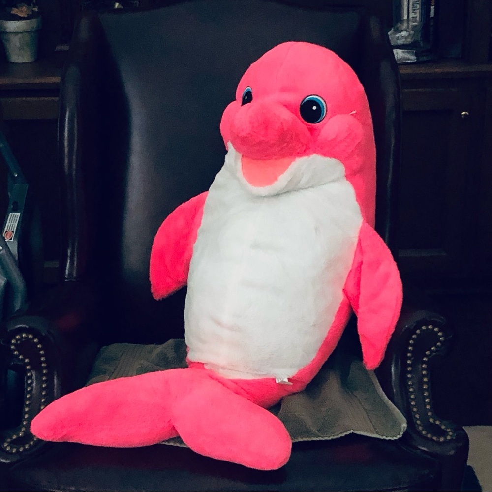 Goffa International Plush Jumbo Hot Pink Dolphin w/sewn Eyes Stuffed Animal 36”